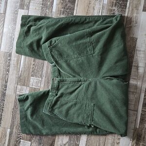 Vintage Wide Leg Corduroy Pants in Olive Green